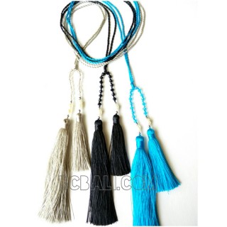 necklaces tassels beads crystal double pendant